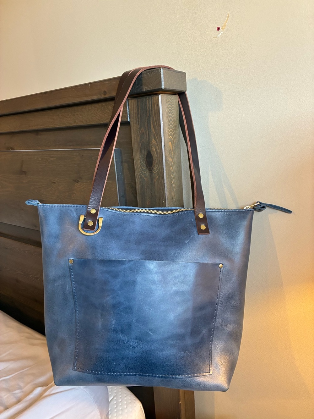 Portland Leather goods medium tote in cowboy blue🤠
